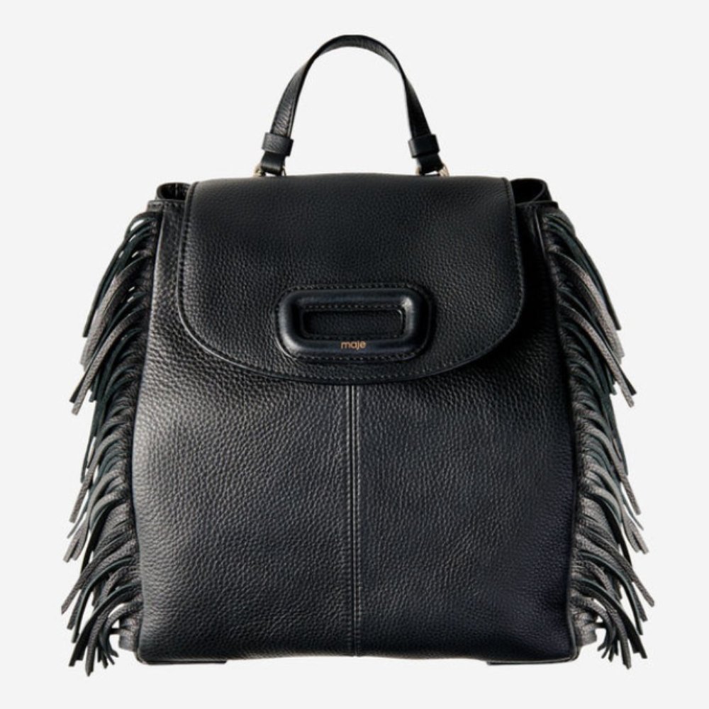 NWT Maje Fringed Leather Backpack